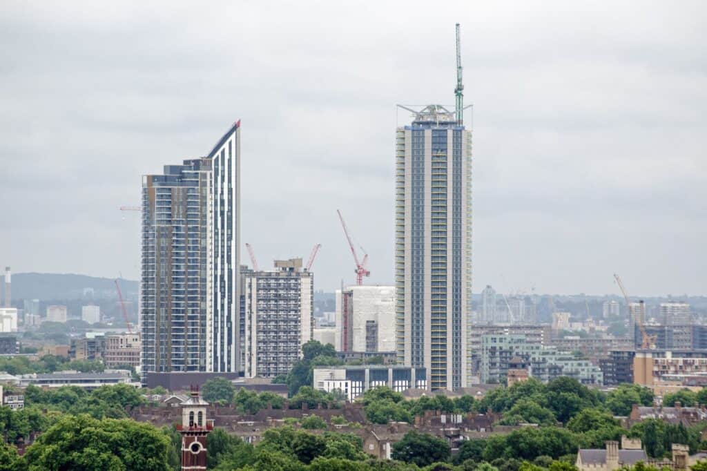 Towering flats in Elephant and Castle